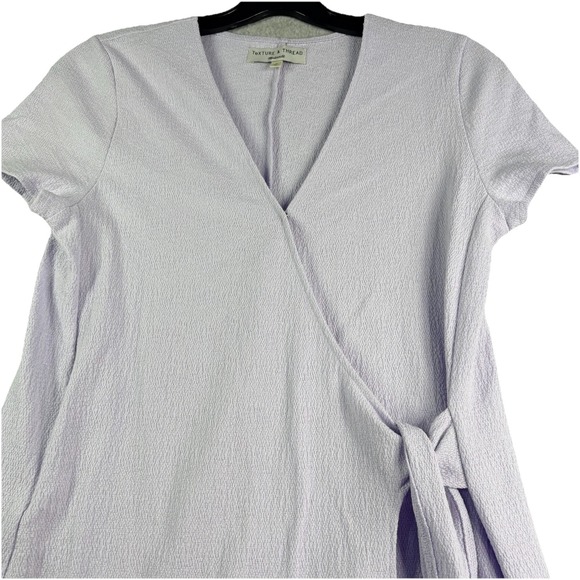 Madewell Texture & Thread Wrap Dress Women's S Lavender Textured Knit - Picture 2 of 10